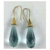 Blue topaz goldtone Earrings