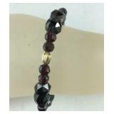 Bracelet faceted garnet 7in