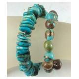 Two bracelets, Kingman AZ turquoise