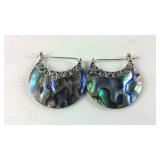 Sterling abalone shell earrings
