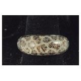 Size 8 Bali Sterling brown sponge coral band ring