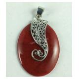 Sterling sponge coral pendant