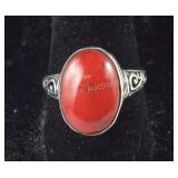 Size 8 Bali Sterling sponge coral ring