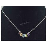 18in Sterling multi gemstone necklace 2.35cts TGW