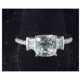 Size 10 Sterling Swarovski zirconia ring 5.35cts
