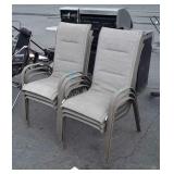 Outdoor Chairs, set of 6 Stackable, aluminum