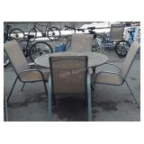 5pc Outdoor Table Set. 4 Chairs, aluminum framed