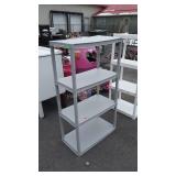 Gray poly Storage Shelf. 27wx15dx50" tall