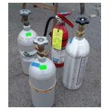 3 Small Tanks, one fire extinguisher all empty,