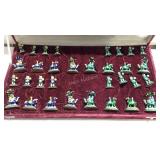 .999 silver and enamel figurine chess set