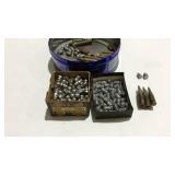 Ammo- bullet tips in round tin