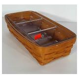 Longaberger basket with poly divider. Measures