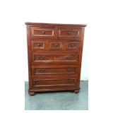 Six drawer dresser, missing one pull. Finish