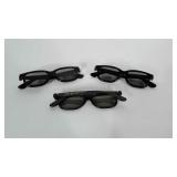 3 pairs of REAL 3D Glasses.