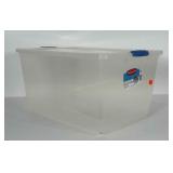 15 gallon Rubbermaid storage tote with lid.