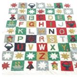 Alphabet quilt, minor wear as shown, otherwise