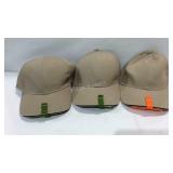 Three ball caps with work lights