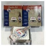 Coasters, two Pepsi coasters sets with bottle