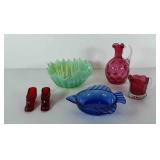 Glassware, includes 6 1/2" fish shaped bowl, 3" H