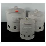 Kitchenwares, ceramic keepers, Potatoes, onions,