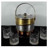 Ice bucket and four glasses