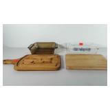 Kitchenwares, includes wooden cutting board (11"