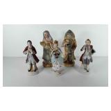 Porcelain figures, all Occupied Japan, 10"-12"