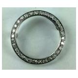 14k white gold and diamond brooch, .60ct tested
