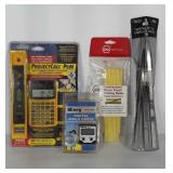 Tool lot: digital angle gauge, folding ruler,