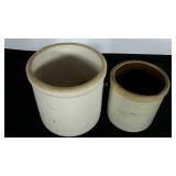 2 Crocks, largest is 8" tall and 8" diameter,