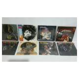 Eight JIMI HENDRIX record albums with jackets.