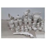 Unpainted kiln ware group, pottery