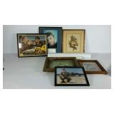 Group of art and photos, includes Robert Mitchum,