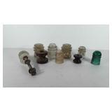 9 Glass insulators, all have damage, see pictures