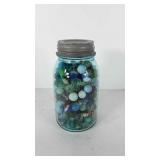 Ball perfect mason jar with zinc lid, full of