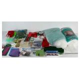 Crafting lot: beads, polyester fiberfil, hot glue