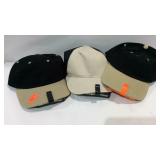 Three ball caps with work lights