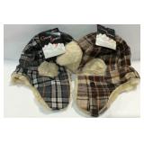 Two Grand Sierra plaid hats size large with tags