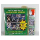 1991-1992 hottest MLB rookies book and 100 card