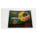 Black Americana metal advertising sign, 9" x 11.5"