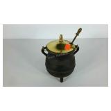 Cast iron fire starter cauldron, 6" high