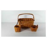 Three Longaberger baskets