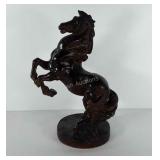 18" rearing horse statue
