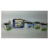 Group of floodlights, includes one green and two