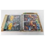 Three ring binder of promo sheets and Marvel