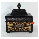 Decorative box with lid. Base measures 8x12