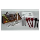 Kitchenwares lot. Utensils, utensil organizer and