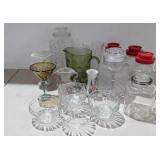 Glassware, Bicentennial jars, glass pitcher,