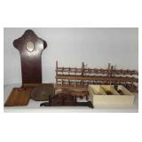 Miscellaneous wooden project pieces, includes