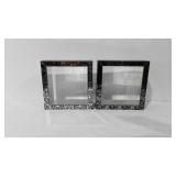Two beveled mirror display shelfs, 14" H x 14" L